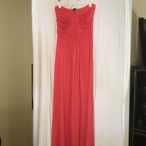 SKY Brand Crochet Detail Strapless Maxi Dress